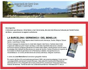 Conferència: La Barcelona Germànica i del Benelux